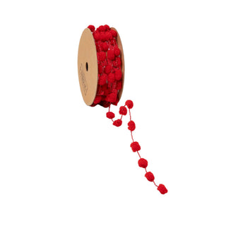 8mm Wired Pom Pom Ribbon