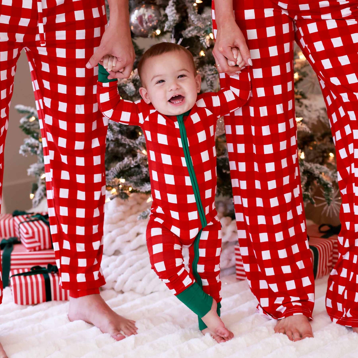 Christmas Bamboo Convertible Zip Rompers