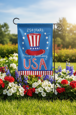 America's 250 Birthday Garden Flag