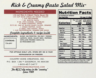 Country Home Creations Snacks Creamy Pasta Salad Mix