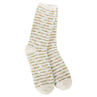 Autumnal multicolor dash stripe plush crew socks