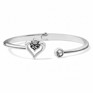 Brighton Alcazar Duet Heart bangle close-up detail view showing crystal and heart design