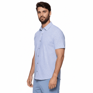 Alexandria SS Medall shirt three-quarter view on model