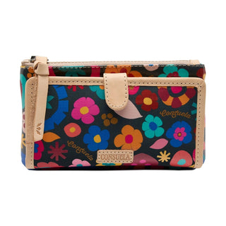 Floral patterned wallet with beige accents 