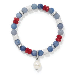 Brighton Women's Bracelets Americana Beach Pearl Charm Stretch Bracelet