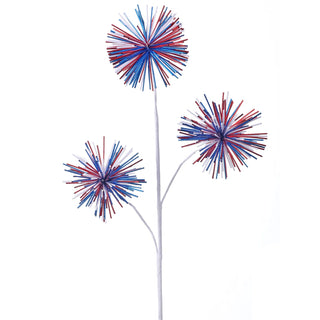 Decorative firework design with red and blue colors