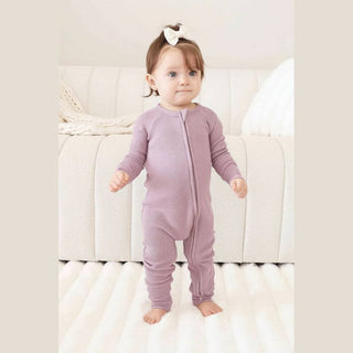 Amethyst Waffle Bamboo Convertible Zip Romper
