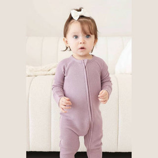 Amethyst Waffle Bamboo Convertible Zip Romper