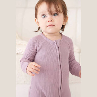 Amethyst Waffle Bamboo Convertible Zip Romper
