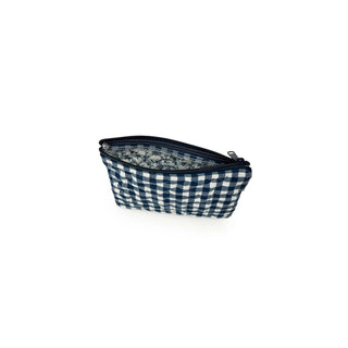 Ida Mae Home Cosmetic Bag Anita Gingham Navy Quilted Makeup Bag