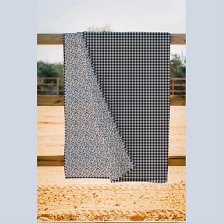 Ida Mae Home Blankets Anthia Gingham Black Quilt