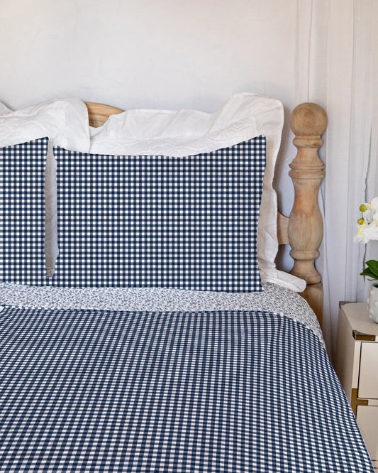 Anthia Gingham Navy Standard Sham