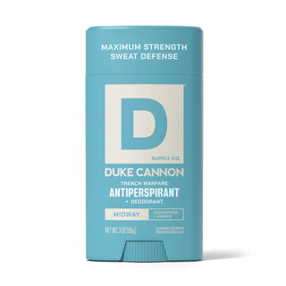 Duke Cannon Trench Warfare Antiperspirant Deodorant in Midway Cedarwood and Ginger scent, 3 oz stick