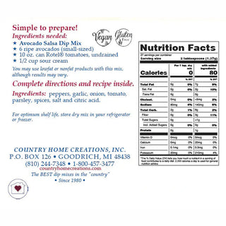 Country Home Creations Snacks Avocado Salsa Dip Mix
