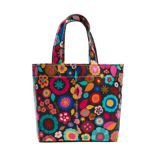 Colorful floral-patterned tote bag 