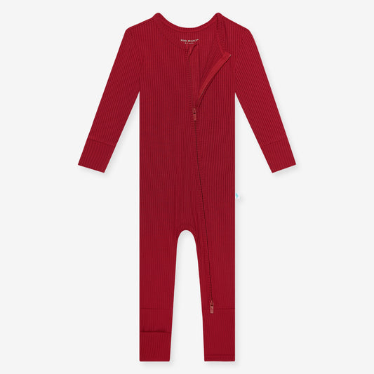 Convertible One Piece-Dark Red Ribbed
