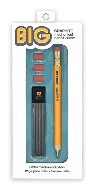 Snifty BIG Graphite 2.0mm Mechanical Pencil set with 12 graphite refills and 3 eraser refills