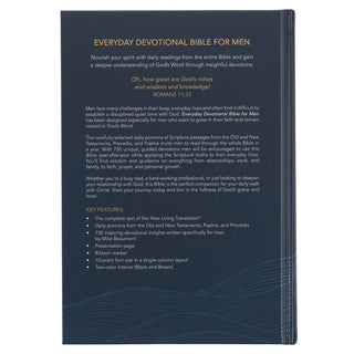 Christian Art Gifts Adult Books NLT Devotional Bible for Men