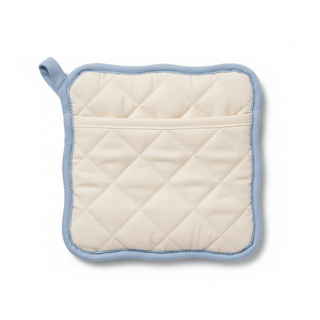 Home Sweet Home potholder back side showing folk art sampler design