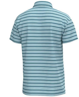 Blue and white striped polo shirt 