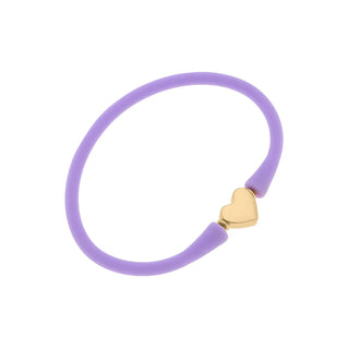 Bali Heart Bead Silicone Children's Bracelet in Lavender
