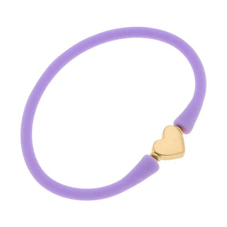 Bali Heart Bead Silicone Children's Bracelet in Lavender