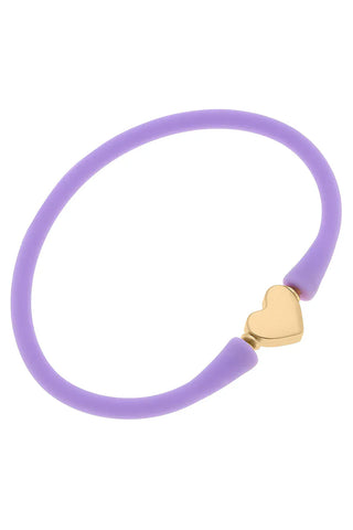 Bali Heart Bead Silicone Children's Bracelet in Lavender