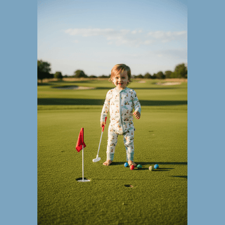 Barks & Birdies Zippie at golf course or putting green