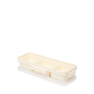 Baby Bento Bogg insert tray in Coconut cream color with three divided compartments