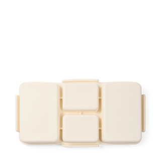 Top-down view of Original Bento Bogg bag insert in Coconut cream color showing compartment dividers