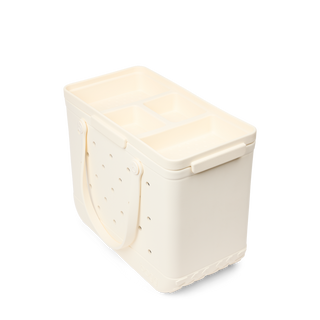 Bogg Bag Original Bento insert in Coconut cream white shown open from above with compartments visible