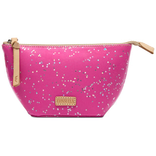 Consuela Berry Medium Tool Kit, hot pink cosmetic bag with silver star pattern