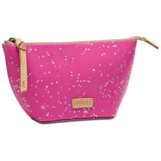 Consuela Berry Medium Tool Kit, hot pink cosmetic bag with silver star pattern