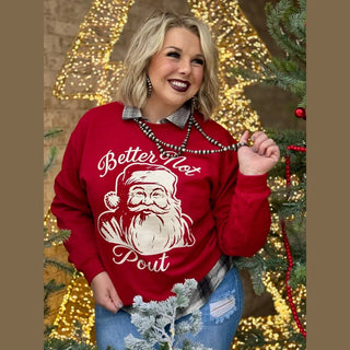 Texas True Threads Christmas Clothing Better Not Pout Top