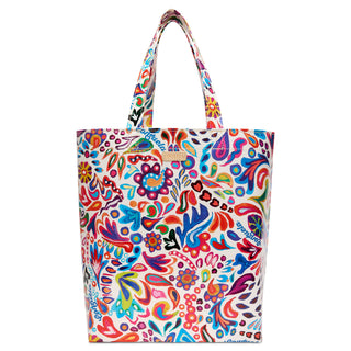 Consuela Grab N Go Basic tote in Bianca multicolor floral paisley print on white background