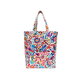 Consuela Grab N Go Basic tote bag in Bianca multicolor floral print on white background