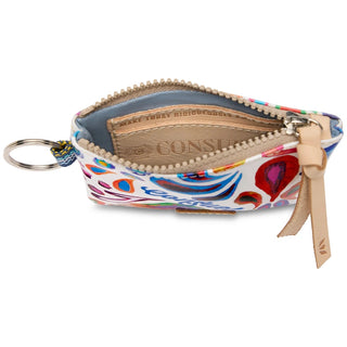 Open Bianca Pouch interior showing light blue lining and tan leather pocket with 'MAKE TODAY RIDICULOUSLY' text