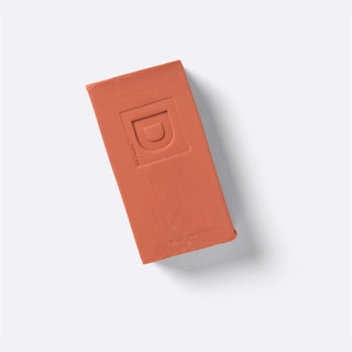 Duke Cannon Big Ass Brick of Soap in Back Yard Barbecue terracotta orange bar, embossed logo