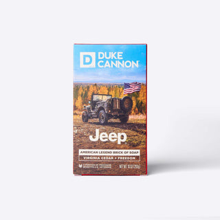 Duke Cannon Jeep American Legend Brick of Soap in Virginia Cedar and Freedom scent, 10oz box