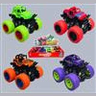 Set of colorful toy monster trucks