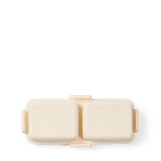 Bitty Bento Bogg bag insert in Coconut cream color, top-down view showing two compartments
