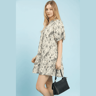 Black Floral Babydoll Dress