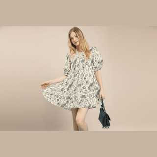 Black Floral Babydoll Dress