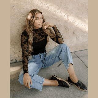 Indie & Co. | Women's Apparel Women's Tops Black Floral Lace Top