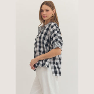 Black Gingham Top