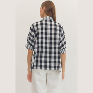 Black Gingham Top