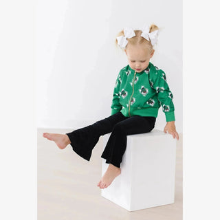 Mila & Rose Kid's Bottoms Black Ribbed Velvet Bell Pants