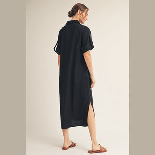 Jodifli Women's Dresses Black Woven Midi Dress
