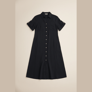 Black Woven Midi Dress