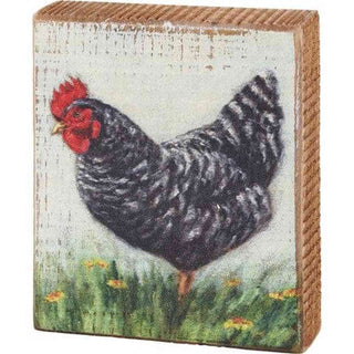 Primitives by Kathy Home Decor Block Sign Plymouth Rock Chx